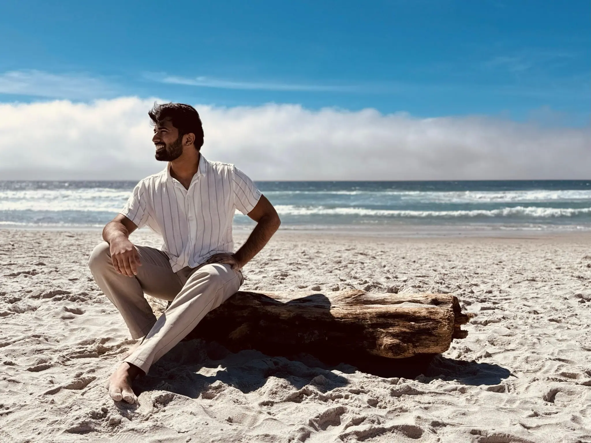 Ojas Deshmukh at the beach